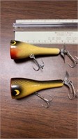 2 WOODEN FISHING LURES
