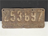 Indiana 1928  License Plate