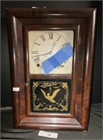 Antique Folk Art Paned Mantel Clock.