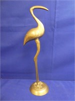 Brass Crane Figurine 17.5" H