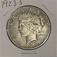 US 1923S Silver PEACE Dollar