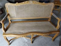 French Cane Back Bench