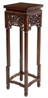 CHINESE CARVED ROSEWOOD PEDESTAL