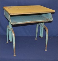 Vintage Child's Metal Frame School Desk