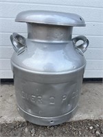 Milk can - painted silver
