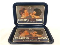 Two vintage Hershey’s Kiss metal trays