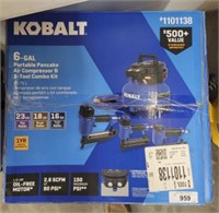 KOBALT 6-GALLON PORTABLE PANCAKE AIR COMPRESSOR