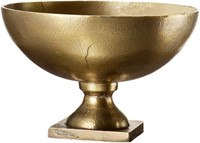 Serene Spaces Living Antique Brass Pedestal Bowl -