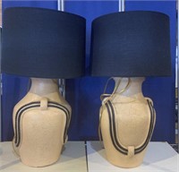 Pair lamps27" high with shade