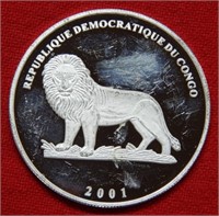 2001 Congo Silver 10 Francs Mig 21