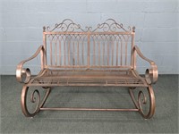 Painted Metal Settee Spring Rocker