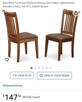 DINING CHAIRS QTY 2 (OPEN BOX)