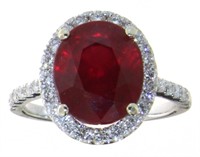 14kt Gold 7.55 ct Ruby & Diamond Ring