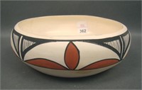 Acoma Pottery Bowl Artist Marked M.E.S.