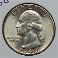 1940 D Washington Silver Quarter