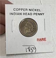 1859 Copper Nickel Indian Head Penny