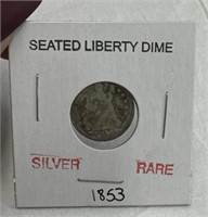 1853 Seated Liberty Dime