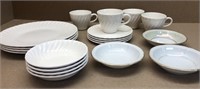 Vintage SC10 white swirl dinnerware 16 pc.