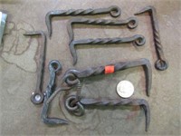 HAND WROUGHT FORGED IRON HOOKS