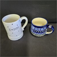 2 Decorative mugs- 1 handmade in Poland!