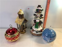 Candy Dishes, Lantern & Batt. Op. Snowman