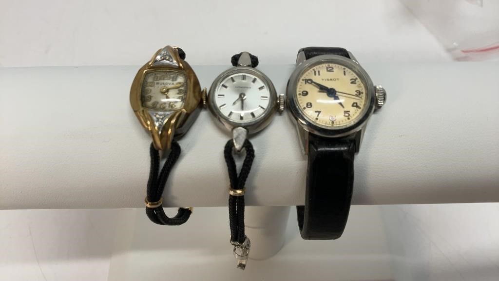 (3) women’s watches: Longines 10k gold filled,