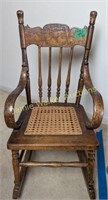 Childs Oak Pressed Back Rocking Chair 28"