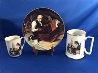 NORMAN ROCKWELL 8.5 INCH COLLECTOR PLATE AND 2-