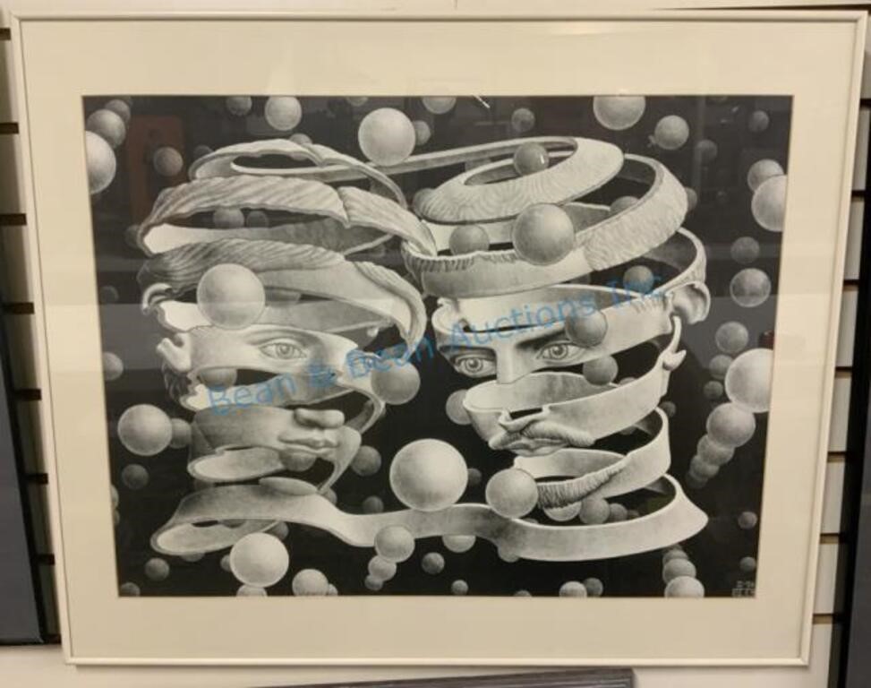 M C Escher "Bond of Union" 26x22