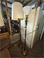 2 vintage floor lamps -brass bases the tallest