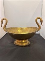 Brass Swan Pedestal Bowl