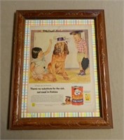 Friskie's Dog Food Framed Advertisement.