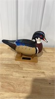 Painted wood decoy signed