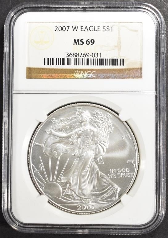 2007-W AMERICAN SILVER EAGLE NGC MS69