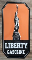 Liberty Gasoline Embossed Advertising Sign.