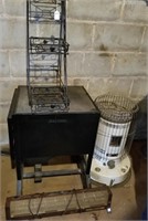 Typewriter Stand, Display Rack, (2) Heaters