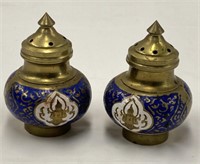 Vintage Brass Salt & Pepper Shakers, Small
