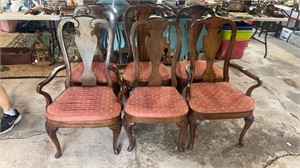 Set of Six French Queen Anne Chairs