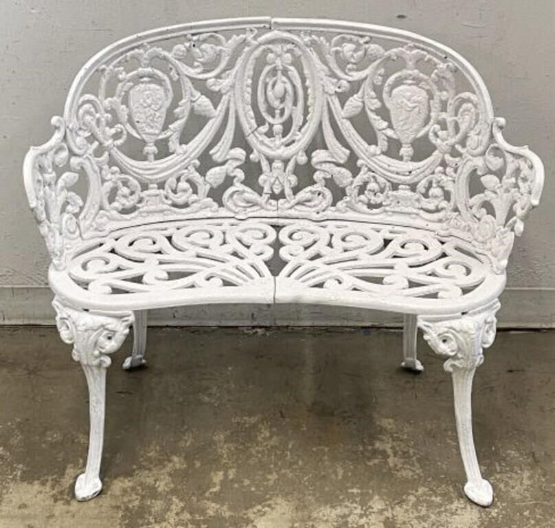 Cast Iron Painted Garden Bench