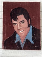Vintage Velvet Elvis Painting Portrait Original