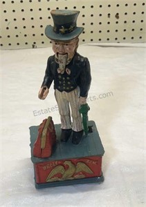 Cast-Iron Uncle Sam Coin Bank