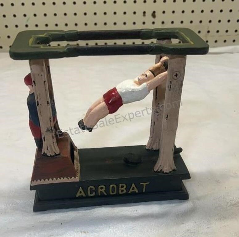 Cast-Iron Acrobat Coin Bank