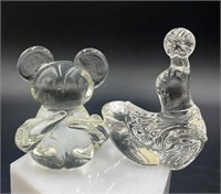Vtg Art Glass Koala & Sea Lion Paperweights