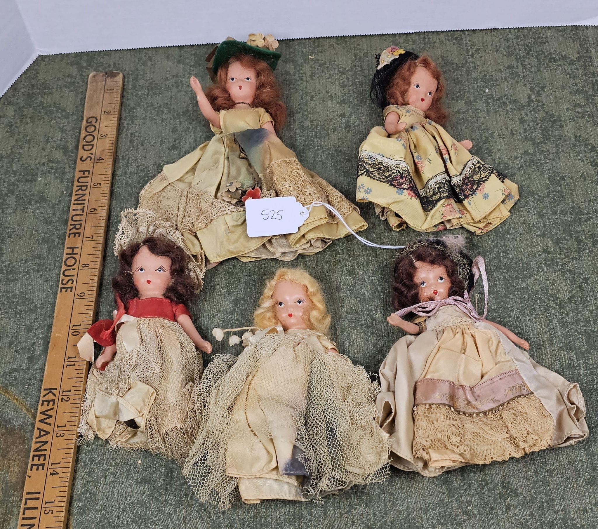5 1930's-40's Storybook Dolls Bisque