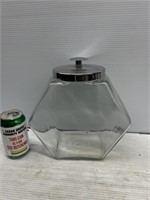 Hexagon glass cookie jar