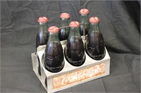 Full Coca-Cola Bottles & Vintage Metal Carrier