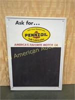 VINTAGE 1965 PENNZOIL MENU/ CHALKBOARD SIGN