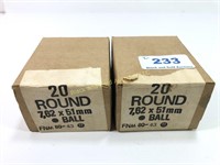 Two boxes 7.62 x 51 ammo