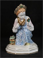 Dulevo Russian Porcelain Figure Girl With Box