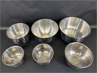 Set of Five Nesting Stainless Steel Bowls